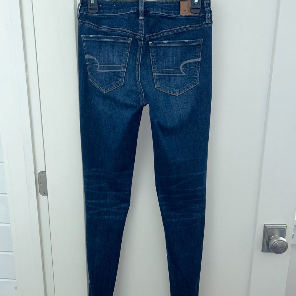 American Eagle super stretch X hi-rise jegging jeans sz 6 x-long EUC LN - Picture 4 of 9